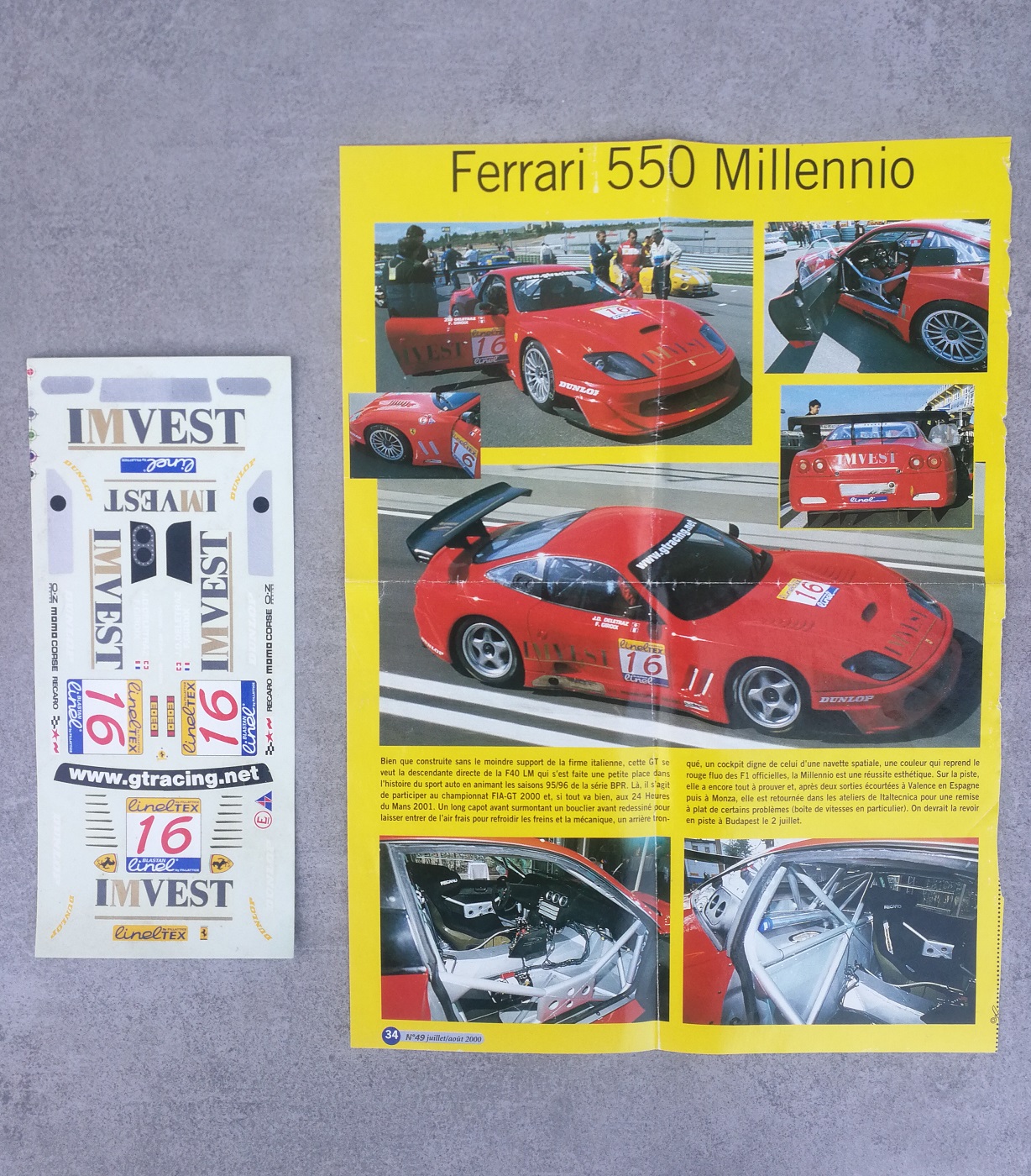 FERRARI 550 GT MILLENNIO FIRST RACING #16 FIA GT 2000 TRANS-KIT 1